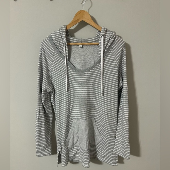 Standard James Perse Striped Hooded Pullover Sweatshirt Size 4/XL - Picture 2 of 9